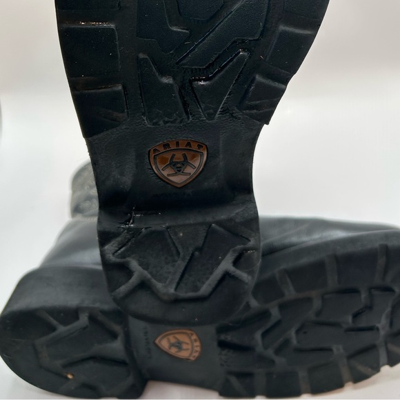 Ariat Fat baby Black Leather Chunky Cowboy Boot Women size 9.5 Cowgirl western - Picture 11 of 13